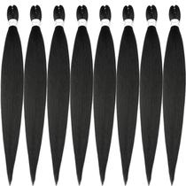 Cabelo trançado pré-esticado Ubeleco 48 polegadas, 8 pacotes, preto Cabelo trançado pré-esticado Ubeleco 48 polegadas, 8 pacotes, preto