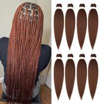 Cabelo trançado pré-esticado Ubeleco, 8 pacotes com textura Yaki de 91 cm