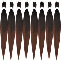 Cabelo trançado pré-esticado Ubeleco, 8 pacotes de 120 cm, Ombre 1B/30