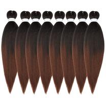 Cabelo trançado pré-esticado Ubeleco de 14 polegadas, 8 pacotes, Ombre 1B/30