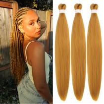 Cabelo trançado pré-esticado Wuqibawu Gold, 3 pacotes de 26 polegadas