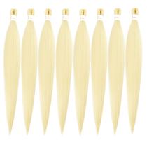 Cabelo trançado Ubeleco, 8 pacotes pré-esticados, textura yaki de 120 cm