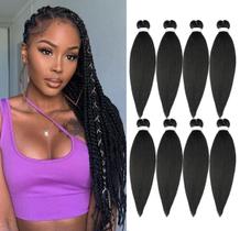 Cabelo trançado Ubeleco, pré-esticado, 50 cm, 8 pacotes sintéticos