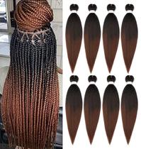 Cabelo Ubeleco Trançado Pré-esticado - 60cm, 8 Pacotes, Ombre 1B/30