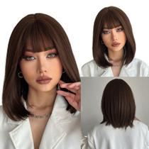 Cabelo wig lace peruca curta aspecto natural fibra organica