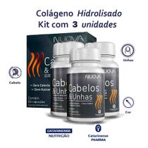 Cabelos E Unhas Nuova 180 cps Catarinense Pharma Kit 3 un