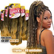 Cabelos Tranças Afro Jumbo Super X Fardo c/ Pacotes de 60 un