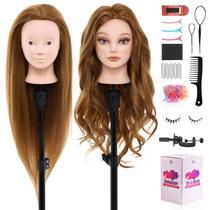 Cabeza de Maniquí Neverland Belleza y Salud 28" con 80% Cabello Humano