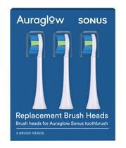 Cabezal de Cepillo Dental Auraglow Sonus Paquete de 3 con Tapadera Blanca Cabezal de Cepillo Dental Auraglow Sonus Paquete de 3 con Tapadera Blanca