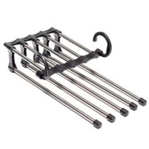 Cabide 5 em 1 Retrátil Multifuncional Organizador Aço Calças Guarda Roupas Cor:Preto Cabide 5 em 1 Retrátil Multifuncional Organizador Aço Calças Guarda Roupas Cor:Preto