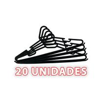 Cabide Adulto 20 Unidades para Roupas Plastico Preto Resistente Ideal para Revenda Cabide Adulto 20 Unidades para Roupas Plastico Preto Resistente Ideal para Revenda