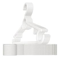 Cabide Adulto Branco de Plástico kit Com 50 Cabides Antideslizantes