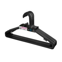 Cabide Adulto Plástico 10 Peças Preto Sanremo