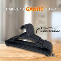 Cabide Adulto Preto kit 10 até 60 Cabides Reforçado Organizar Roupas Cabide Adulto Preto kit 10 até 60 Cabides Reforçado Organizar Roupas