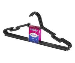 Cabide Adulto Preto Plastibr 6un
