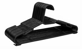 Cabide Adulto Preto Plástico Resistente para Roupas Organizador de Guarda Roupa e Closet Cabide Adulto Preto Plástico Resistente para Roupas Organizador de Guarda Roupa e Closet