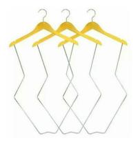 Cabide Adulto Silhueta Corpinho De Madeira Com Haste Metal/ Kit Com 5