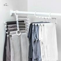 Cabide articulado organizador de guarda roupas armario closet 5 divisorias