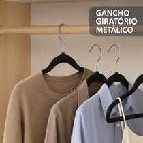 Cabide Aveludado Premium Infantil Conjunto com 10 Unidades Otimizador de Espaço Armário para Roupas