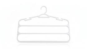 Cabide Branco para Calças 3 Divisórias Reforçado Organiza Closet Luxo