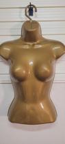 Cabide busto pvc corpo feminino dourado giratório