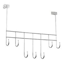Cabide Com 7 Ganchos Para Porta Em Aço Cromado N073 Cabide Com 7 Ganchos Para Porta Em Aço Cromado N073