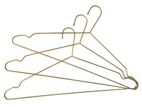 Cabide Com Cava Tintureiro Adulto Metal Dourado - 50 Peças