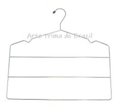 Cabide Com Cava Triplo P/ Calça Metal Cromado Jogo 6 Peças
