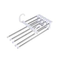 Cabide de Calça Multifuncional 5 em 1 Aço Inoxidável Ideal para Economizar Espaço