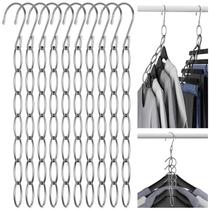 Cabide de corrente de roupas, pacote com 10 unidades, organizador de armário NiHome, metal