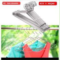 Cabide de Ferro Cromado Kit com 5 Peças