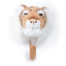 Cabide de Madeira com Cabeça de Pelúcia Tigre Wild & Soft Cabide de Madeira com Cabeça de Pelúcia Tigre Wild & Soft