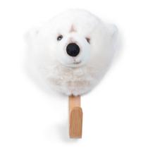 Cabide de Madeira com Cabeça de Pelúcia Urso Polar Wild & Soft Cabide de Madeira com Cabeça de Pelúcia Urso Polar Wild & Soft