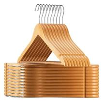 Cabide de Madeira Marfim Premium Kit com 40 Pecas