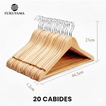 Cabide De Madeira Premium kit 20 Unidades Marfim Fukuyama Cabide De Madeira Premium kit 20 Unidades Marfim Fukuyama