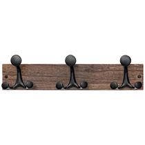 Cabide de madeira SKOLOO 43 cm com 3 ganchos triplos Cabide de madeira SKOLOO 43 cm com 3 ganchos triplos