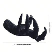 Cabide de Parede 3D em Resina Preta - Decoração de Parede com Design de Garra de Demônio Cabide de Parede 3D em Resina Preta - Decoração de Parede com Design de Garra de Demônio