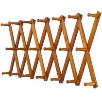 Cabide de parede Deap Accordian expansível de madeira de 40 cm com 20 ganchos