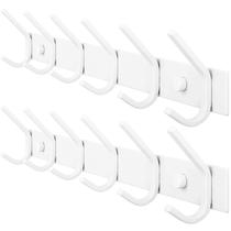 Cabide de Parede WEBI com 6 Ganchos em Aço Branco - 43,5x4x8cm