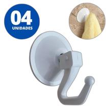 Cabide De Pressão Com Ventosa Branco Utilimix Kit 04 Un