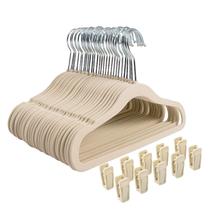 Cabide de roupas Finnhomy antiderrapante para bebês/crianças, pacote com 30 unidades, bege Cabide de roupas Finnhomy antiderrapante para bebês/crianças, pacote com 30 unidades, bege