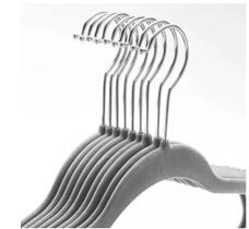 Cabide de Veludo Adulto 45cm Cinza- 100 pecas