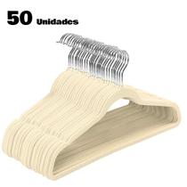 Cabide de Veludo Adulto Cor Bege 50 Unidades FUKUYAMA