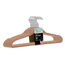 Cabide de Veludo Bege 42cm My Closet Ordene 10 Unidades Cabide de Veludo Bege 42cm My Closet Ordene 10 Unidades