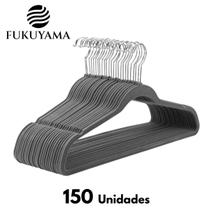 Cabide de Veludo Cinza Adulto 150 Unidades FUKUYAMA