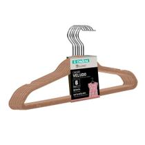 Cabide de Veludo Infantil Bege 28cm My Closet Ordene 6 Unidades Cabide de Veludo Infantil Bege 28cm My Closet Ordene 6 Unidades