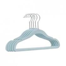 Cabide De Veludo Infantil Pimpolho AZUL Kit C 5 Peças Cabide De Veludo Infantil Pimpolho AZUL Kit C 5 Peças