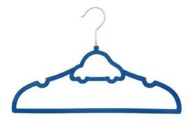 Cabide De Veludo Infantil Ultrafino 1 Unidade Carro Azul