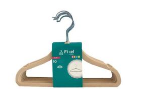 Cabide de Veludo Kids Infantil Bege - Cx 10 Unid - 29,5 x 20 cm