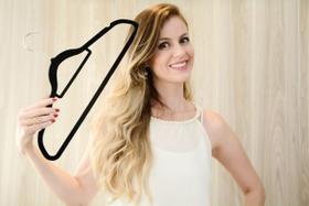 Cabide de Veludo Preto Adulto 42 cm 100 pecas